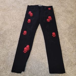 Preme Red Skull Black Pants